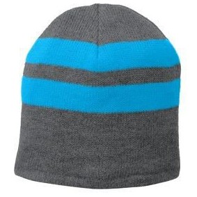 Port & Co™ Fleece-Lined Striped Beanie Cap.