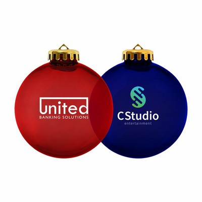 3¼" Crystal Translucent USA-Made Round Glossy Shatterproof Ornament